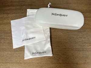 Yves Saint Laurent White Eyeglasses Hard Case, Soft Cover & Cloth Made in Italy - Picture 1 of 6