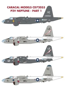 Caracal 1/72 decal CD72055 - P2V Neptune Part 1 for the Hasegawa kit - Picture 1 of 4