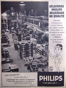 PUBLICITÉ PRESSE 1957 PHILIPS ECLAIRAGE DE VITRINES MAGASINS ATELIERS BUREAUX - Picture 1 of 1