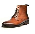 Mens Real Leather Business Ankle Boots Shoes Business Pointy Toe Chukka Biker D