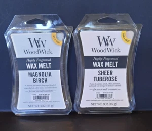 WOODWICK 2 PACK MAGNOLIA BIRCH & SHEER TUBEROSE WAX MELTS SEALED - Picture 1 of 4