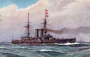 Postcard  Battleship HMS Duncan (Tucks Oilette) c1909 - Picture 1 of 1