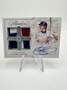 22 Flawless Shawn Green Game Used Quad Patch /25 SSP Dodgers 
