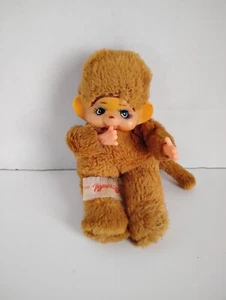 Vintage Monchhichi Monkey Plush Fun World Light Rubber Face Thumb Sucking 8" - Picture 1 of 8