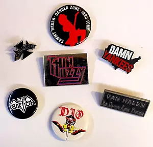 7 insignias originales de metal/hard rock de los años 80 DIO+THIN LIZZY+CULT+VAN HALEN+MALDITOS YANKEES... - Imagen 1 de 7