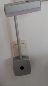 flexible Steckdosenlampe/-leuchte,Farbe Silber,für Büro,Küche, Bad,Arbeitsplatz - Bild 1 von 6