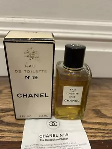Vintage CHANEL No 19 Eau de Toilette 4oz-118ml Old Formula New Rare! - Picture 1 of 4