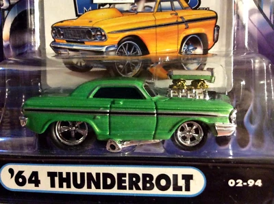 MUSCLE MACHINES 1964   64 FORD THUNDERBOLT - 02-94  -  1/64 - GREEN  - - Image 1 of 3