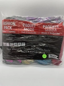 Fashion Yarn Pack Make 5-Scarves 100% Mix Fibers Net Weight 16 Oz. NEW~SEALED - Picture 1 of 2