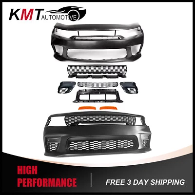 Kit completo de parachoques delantero para Dodge Charger 2015-2023 estilo sin carrocería ancha con marca lateral Foto 1 de 3