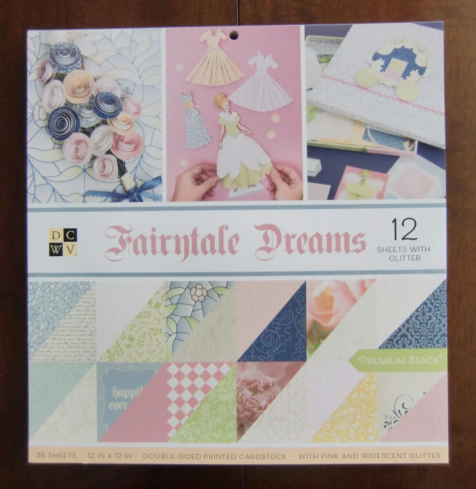 DCWV Fairntale Dreams Double-sided 12x12 Cardstock Fairytale Scrapbook