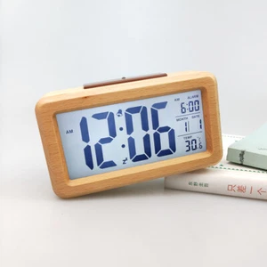 Digital Alarm Clock Battery Operate LCD with Snooze Function Bedside Temperature - Picture 1 of 6