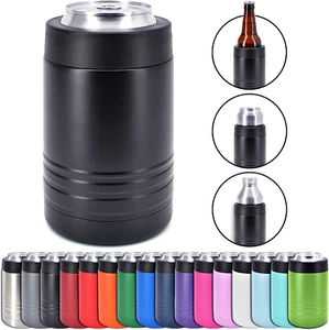 4-In-1 Stainless Steel 12 Oz Double Wall Vacuum Insulated Can or Bottle Cooler K - Picture 1 of 12