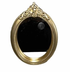 Vintage Antique Classic Style Gold-Tone Royal Oval Hollywood Accent Mirror - Picture 1 of 6