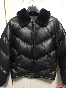 Schott Perfecto Men's Leather Puffer Bomber Jacket Size Large RARE - Picture 1 of 5