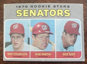 1970 Topps - 1970 Rookie Stars #599 Dick Stelmaszek, Dick Such, Gene Martin (RC)