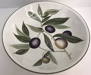 Pier 1 Sorrento Terracotta Servizio Grande Ciotola Bianco Verde Viola Olive *Leggi* - Foto 1 di 11
