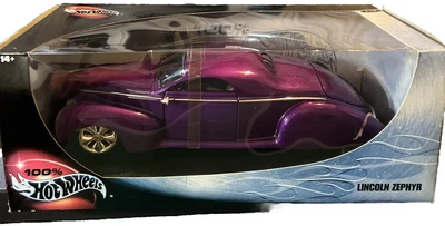 100% Hot Wheels 1:16 personalizado Lincoln Zephyr roxo metálico Mattel novo na caixa - Imagem 1 de 4