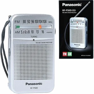 Panasonic RF-P50D: Pocket AM/FM Silver Radio - 2 Band Receiver - Picture 1 of 2