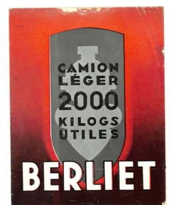 BERLIET  / PROSPECTUS / CAMION LÉGER 2000 KG de 1934 - Picture 1 of 6