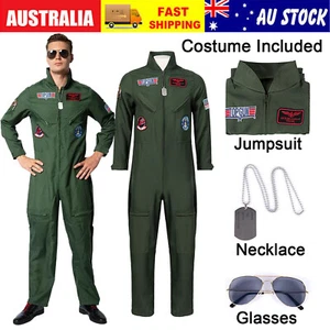 Movie Top Gun Maverick Cosplay Costume Adult Men Pilot Flight Jumpsuit Christmas - Picture 1 of 12