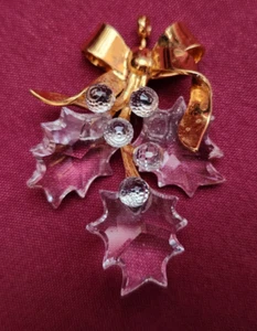 Swarovski Holly Berry Leaves Crystal Ornament - Picture 1 of 4
