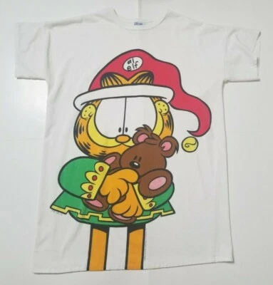 Винтажный 70-х Garfield ночь рубашка женщин один размер рубашки Рождество пижама футболка 1978 - Изображение 1 из 4