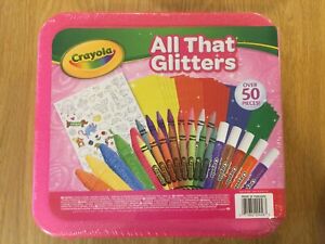 NEW Crayola All That Glitters 50 Piece Art Case With Marker, Crayons & Stickers