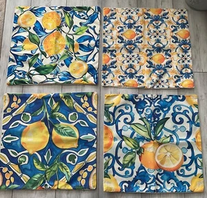 LEMON DESIGN 4 PACK CUSHION COVERS..SPRING/SUMMER DESIGN..BRAND NEW.SIZE 45 x 45 - Picture 1 of 1