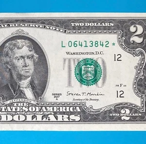 L 06413842 * 32K ( SF / L / 12 ) 2017A Star Note $2 Two Dollar Bill - Picture 1 of 3