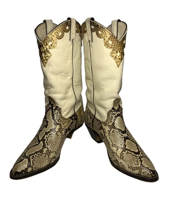 Abilene Mujer Western Vaquero/Vaquera Bota Cuero Piel de Serpiente Vieira Top EE. UU. Talla 7M Foto 1 de 4