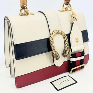 Borsa a mano Gucci Dionysus bambù 2 vie tracolla turchese bianco blu rosso pelle - Foto 1 di 24