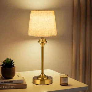 Portables Cordless Table Lamp,Flaxen Fabric Shade Battery Operated Lamp,5200m... - Picture 1 of 9