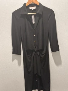 Philosophy Black Dress Small Button Up NWT $98 Tag - Picture 1 of 8