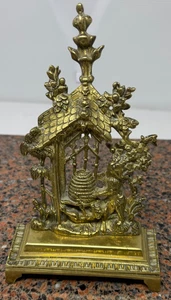Vintage Pedestal Brass Bears Breaking into Beehive sculpture Russia Sun Flower - Picture 1 of 15