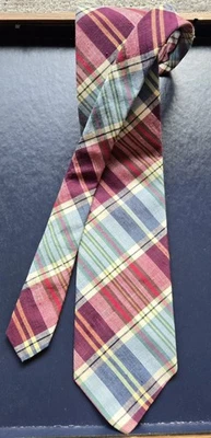 Corbata a cuadros Robert Talbot de colección cosida a mano para Barneys of NY algodón preppy  Foto 1 de 4