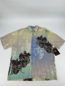 Neu mit Etikett selten Vintage Jams World limitierte Auflage Hawaiihemd mit Knopfleiste Maya-Maske M - Bild 1 von 7