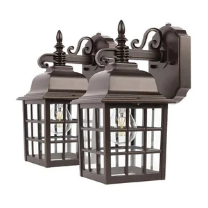 Feit Elektrische 12" LED Kutschenlaterne, 2er-Pack - Bronzeguss Aluminium Laterne Licht - Bild 1 von 1