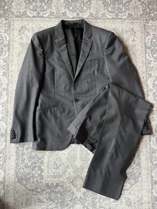 Tuta Spencer Hart uomo taglia 36S W32 L30 grigio lana su misura vita regolata - Foto 1 di 21