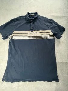 Marine Layer Mens M/L Polo Shirt FLAW Blue Organic Cotton - Picture 1 of 14