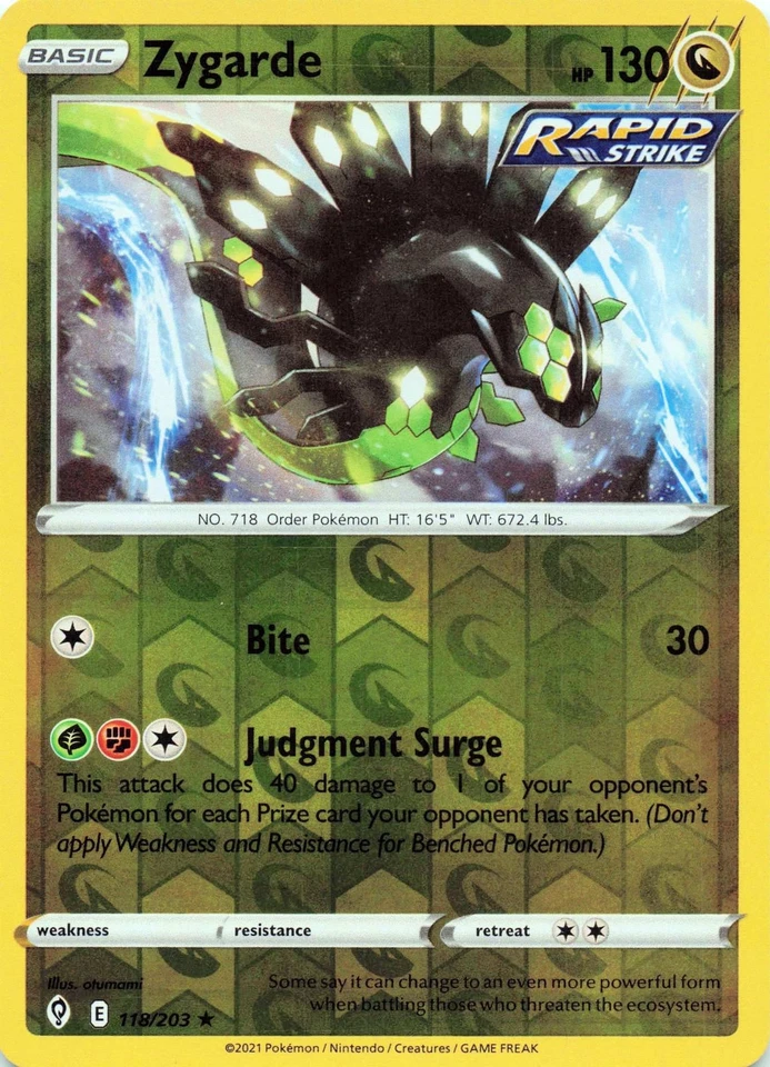 Zygarde 118/203 - REVERSE HOLO - SWSH07: Evolving Skies - NM - Image 1 of 2