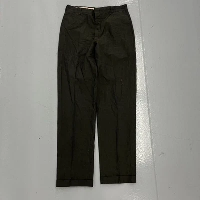 Vintage 60s Farah Dark Green Flat Front Trousers 30x30 1960s True Vintage - Image 1 of 4