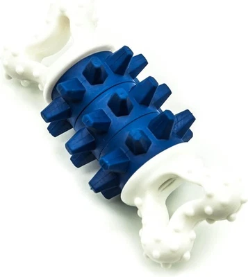 Nylon Dog Chew Toy Dumbbell Bone Giggle Rubber Interactive Dental Teething - Image 1 of 4