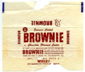 Envoltura de barra de caramelo Brownnie de la década de 1940 1-1/4 oz - Beich Bloomington Illinois - Imagen 1 de 2