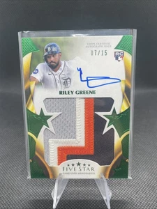 Riley Greene 2023 Topps Five Star Auto Jumbo Patch Green /15 Rookie RC Tigers - Picture 1 of 2