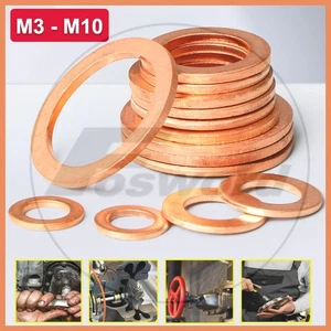 Metrische Kupfer Dichtscheiben M3 - M10 Flachringdichtung Dichtung Sumpfstopfen Scheibe - Bild 1 von 169