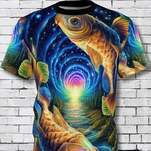 Koi to the Cosmos - Rave Shirt EDM Music Festival Techno Acid House Dance Unisex - Picture 1 of 3