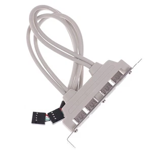 4 Port USB 2.0 to 9 Pin MainBoard Header Bracket Extension Cable for PC Pan.h _j - Photo 1/12