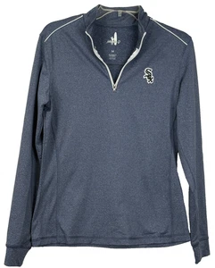 Pullover Johnnie-O Chicago White Sox 1/4 cremallera para mujer MEDIANO logotipo bordado - Imagen 1 de 7