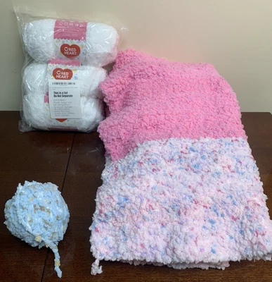 Lote de hilo Buttercup corazón rojo rosa azul blanco proyecto iniciado recuperación o rana Foto 1 de 4